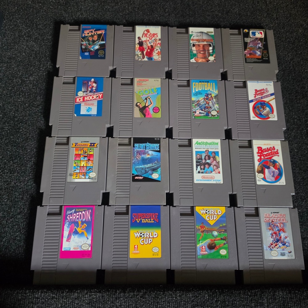 Lot of 16 Nintendo NES Games Blades of Steel Spy Hunter Ice Hockey Golf 8-Bit